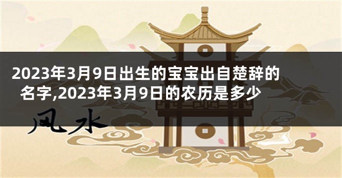 2023年3月9日出生的宝宝出自楚辞的名字,2023年3月9日的农历是多少