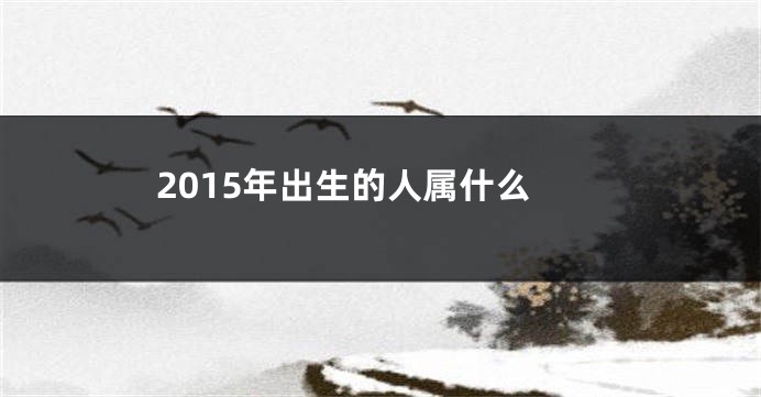 2015年出生的人属什么