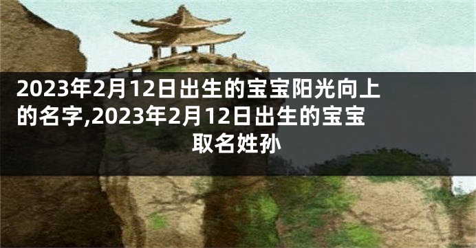 2023年2月12日出生的宝宝阳光向上的名字,2023年2月12日出生的宝宝取名姓孙