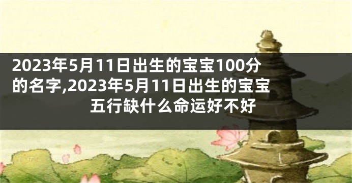 2023年5月11日出生的宝宝100分的名字,2023年5月11日出生的宝宝五行缺什么命运好不好