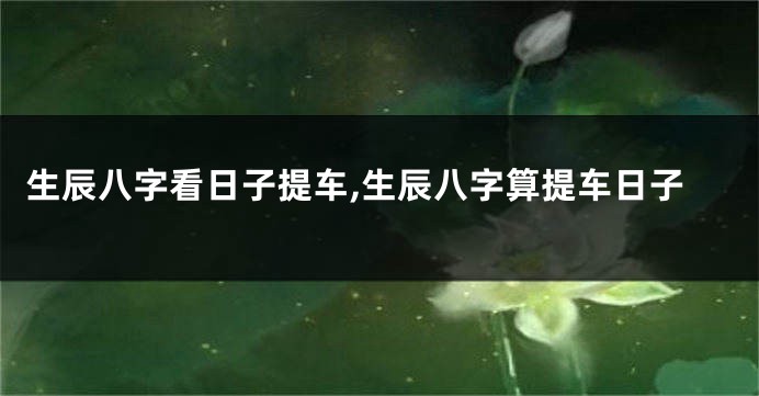 生辰八字看日子提车,生辰八字算提车日子