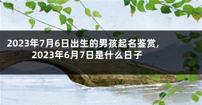 2023年7月6日出生的男孩起名鉴赏,2023年6月7日是什么日子
