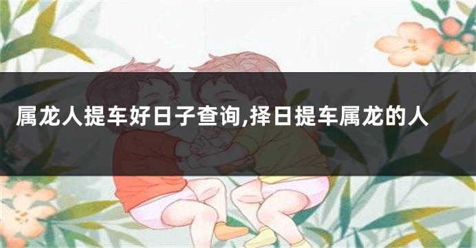 属龙人提车好日子查询,择日提车属龙的人