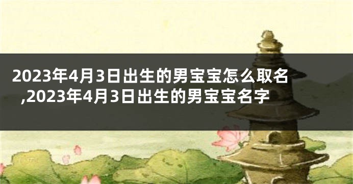2023年4月3日出生的男宝宝怎么取名,2023年4月3日出生的男宝宝名字
