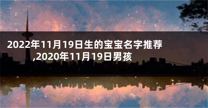 2022年11月19日生的宝宝名字推荐,2020年11月19日男孩