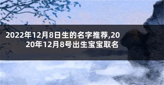 2022年12月8日生的名字推荐,2020年12月8号出生宝宝取名