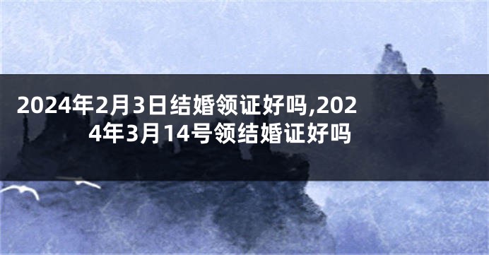 2024年2月3日结婚领证好吗,2024年3月14号领结婚证好吗