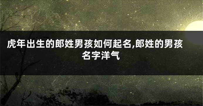 虎年出生的郎姓男孩如何起名,郎姓的男孩名字洋气