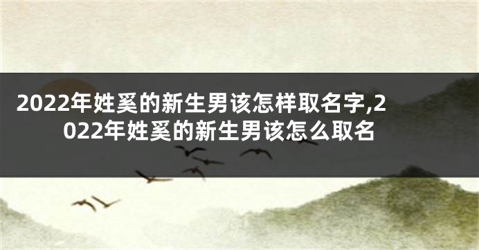 2022年姓奚的新生男该怎样取名字,2022年姓奚的新生男该怎么取名