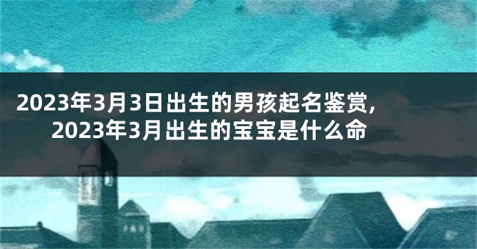 2023年3月3日出生的男孩起名鉴赏,2023年3月出生的宝宝是什么命