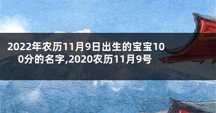 2022年农历11月9日出生的宝宝100分的名字,2020农历11月9号