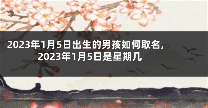 2023年1月5日出生的男孩如何取名,2023年1月5日是星期几