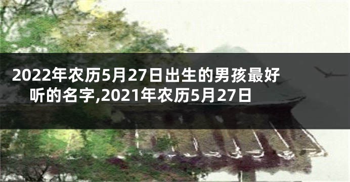 2022年农历5月27日出生的男孩最好听的名字,2021年农历5月27日