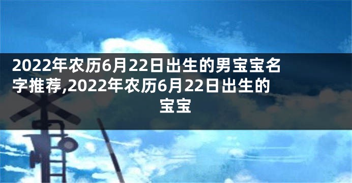 2022年农历6月22日出生的男宝宝名字推荐,2022年农历6月22日出生的宝宝