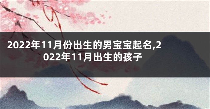 2022年11月份出生的男宝宝起名,2022年11月出生的孩子
