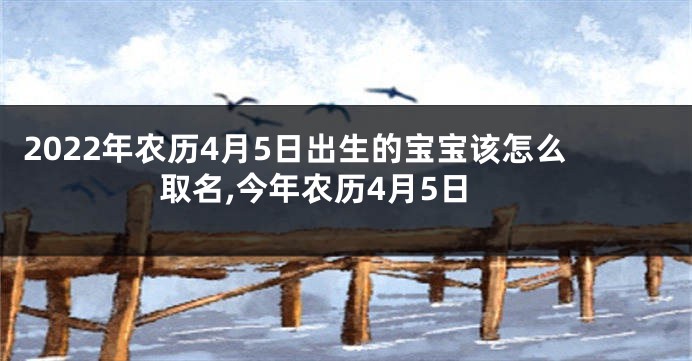 2022年农历4月5日出生的宝宝该怎么取名,今年农历4月5日