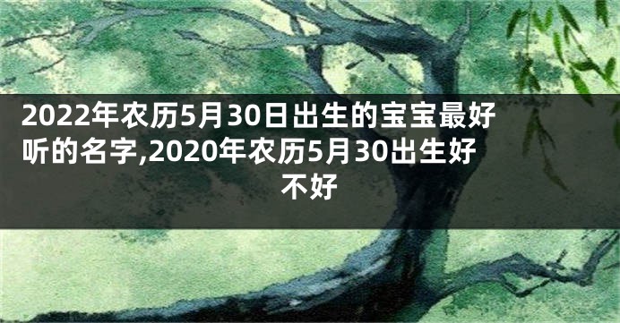2022年农历5月30日出生的宝宝最好听的名字,2020年农历5月30出生好不好