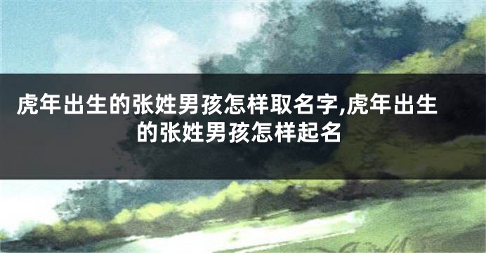 虎年出生的张姓男孩怎样取名字,虎年出生的张姓男孩怎样起名