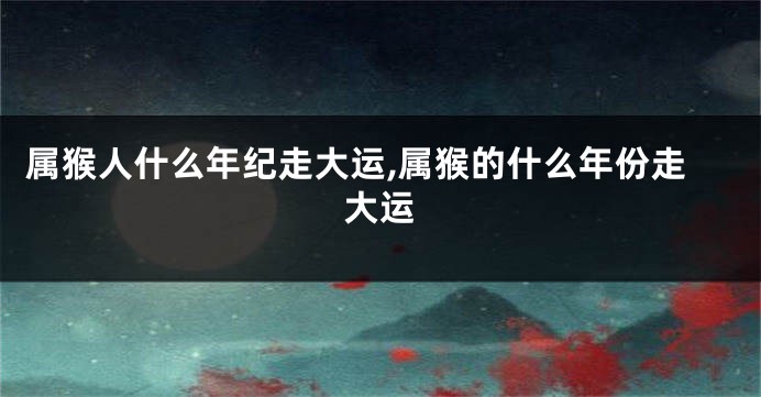 属猴人什么年纪走大运,属猴的什么年份走大运