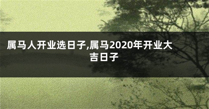 属马人开业选日子,属马2020年开业大吉日子