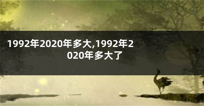 1992年2020年多大,1992年2020年多大了