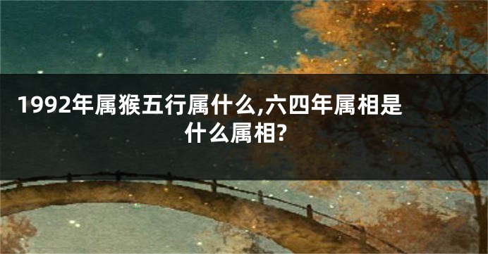 1992年属猴五行属什么,六四年属相是什么属相?