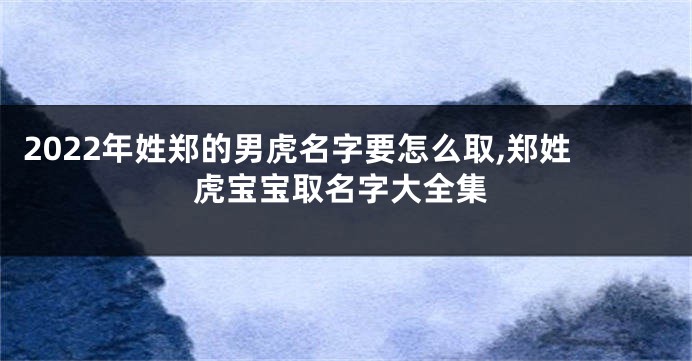 2022年姓郑的男虎名字要怎么取,郑姓虎宝宝取名字大全集