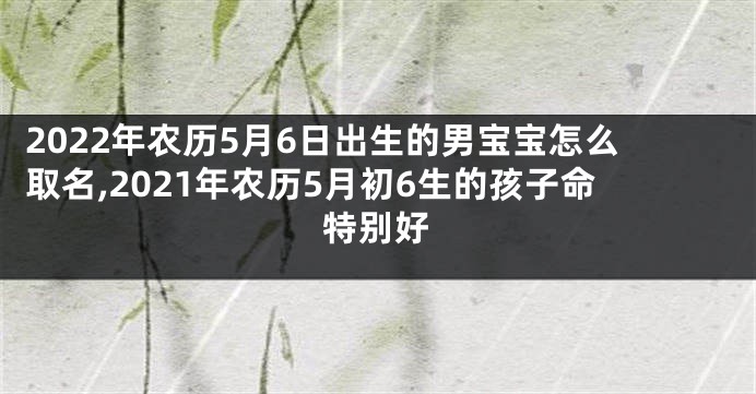 2022年农历5月6日出生的男宝宝怎么取名,2021年农历5月初6生的孩子命特别好