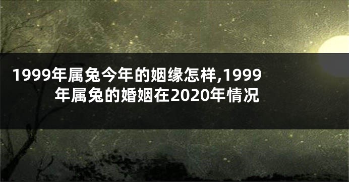 1999年属兔今年的姻缘怎样,1999年属兔的婚姻在2020年情况