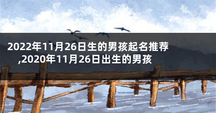 2022年11月26日生的男孩起名推荐,2020年11月26日出生的男孩
