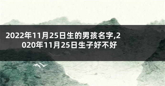 2022年11月25日生的男孩名字,2020年11月25日生子好不好