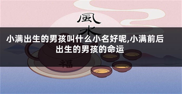 小满出生的男孩叫什么小名好呢,小满前后出生的男孩的命运