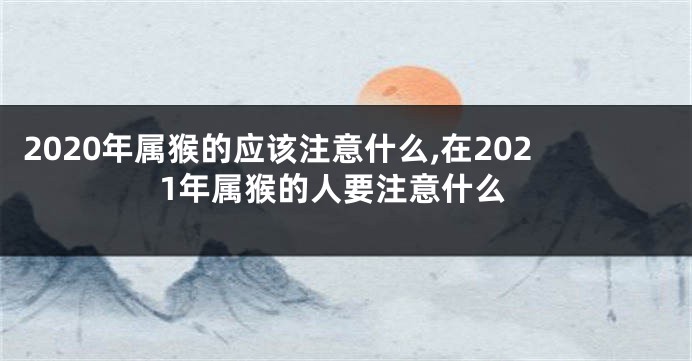 2020年属猴的应该注意什么,在2021年属猴的人要注意什么