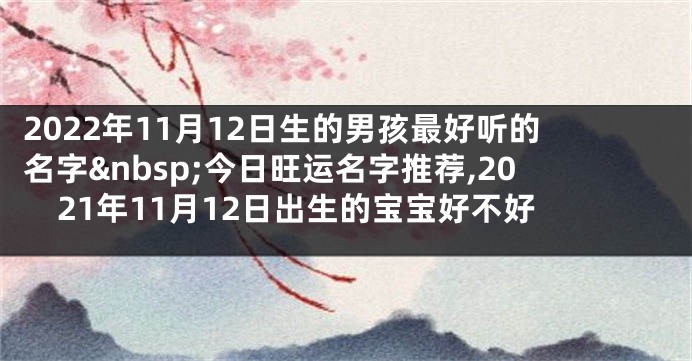 2022年11月12日生的男孩最好听的名字 今日旺运名字推荐,2021年11月12日出生的宝宝好不好