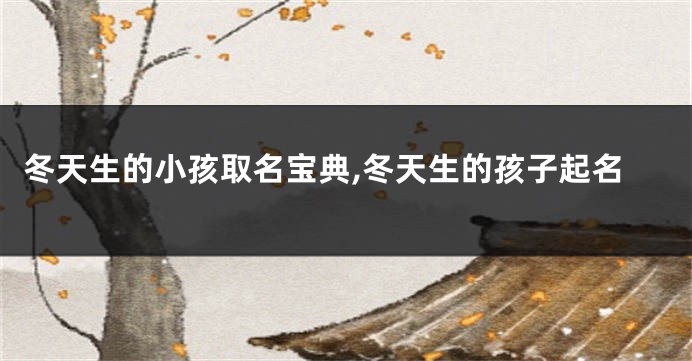 冬天生的小孩取名宝典,冬天生的孩子起名