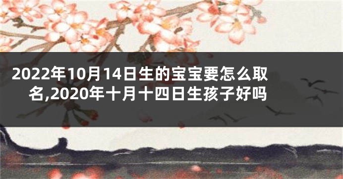 2022年10月14日生的宝宝要怎么取名,2020年十月十四日生孩子好吗