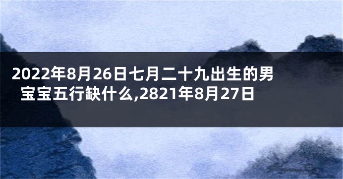 2022年8月26日七月二十九出生的男宝宝五行缺什么,2821年8月27日