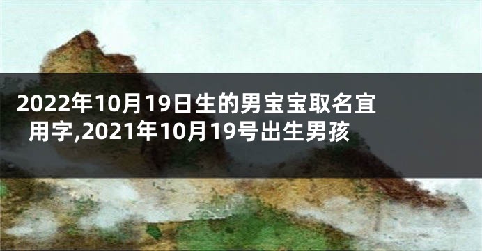 2022年10月19日生的男宝宝取名宜用字,2021年10月19号出生男孩