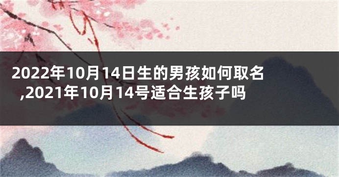 2022年10月14日生的男孩如何取名,2021年10月14号适合生孩子吗