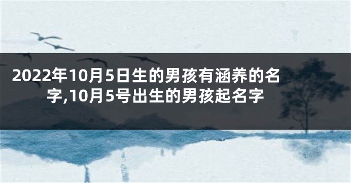 2022年10月5日生的男孩有涵养的名字,10月5号出生的男孩起名字