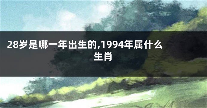 28岁是哪一年出生的,1994年属什么生肖