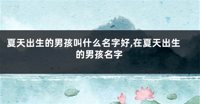 夏天出生的男孩叫什么名字好,在夏天出生的男孩名字