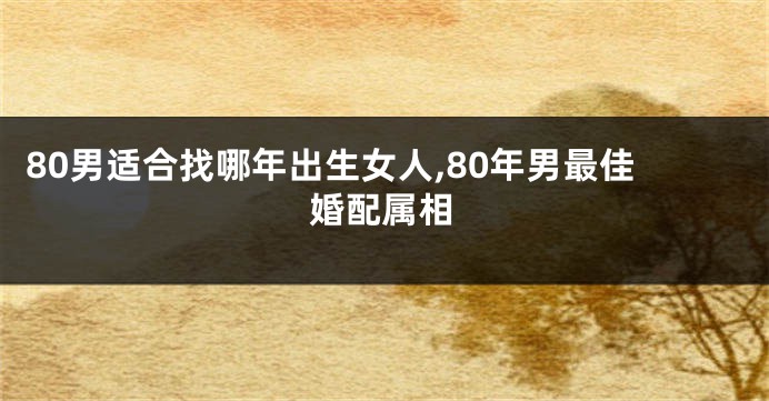 80男适合找哪年出生女人,80年男最佳婚配属相