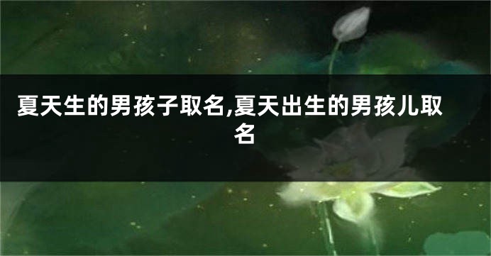 夏天生的男孩子取名,夏天出生的男孩儿取名
