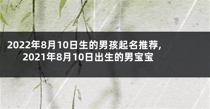 2022年8月10日生的男孩起名推荐,2021年8月10日出生的男宝宝