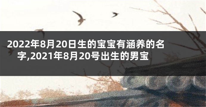 2022年8月20日生的宝宝有涵养的名字,2021年8月20号出生的男宝