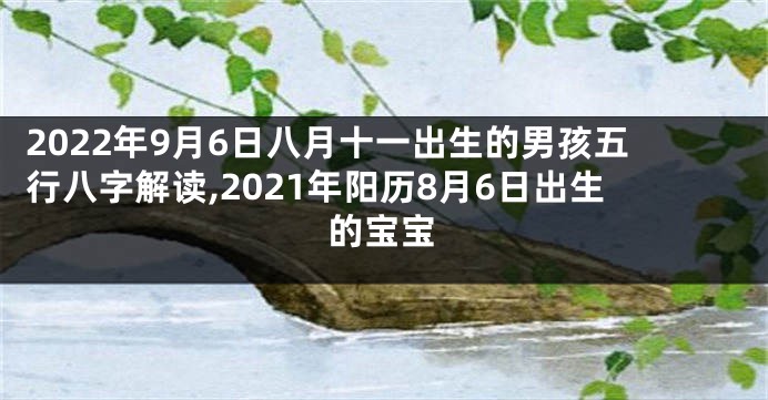 2022年9月6日八月十一出生的男孩五行八字解读,2021年阳历8月6日出生的宝宝