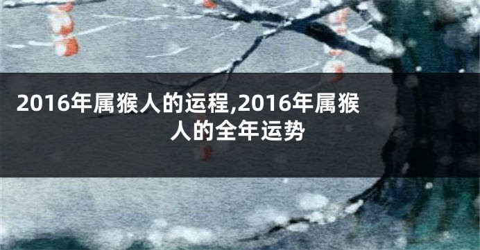 2016年属猴人的运程,2016年属猴人的全年运势
