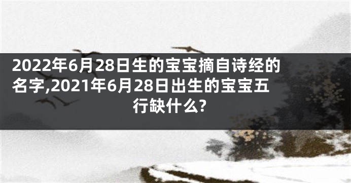 2022年6月28日生的宝宝摘自诗经的名字,2021年6月28日出生的宝宝五行缺什么?