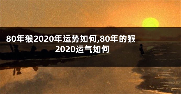80年猴2020年运势如何,80年的猴2020运气如何